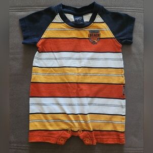 OshKosh Baby Short-Sleeve Romper ~ORANGE/BLUE ~0-3M
